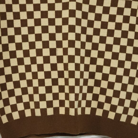 Willow & Wind Checkered Sweater Vest Womens Large Brown Academia Retro Preppy - Picture 3 of 6